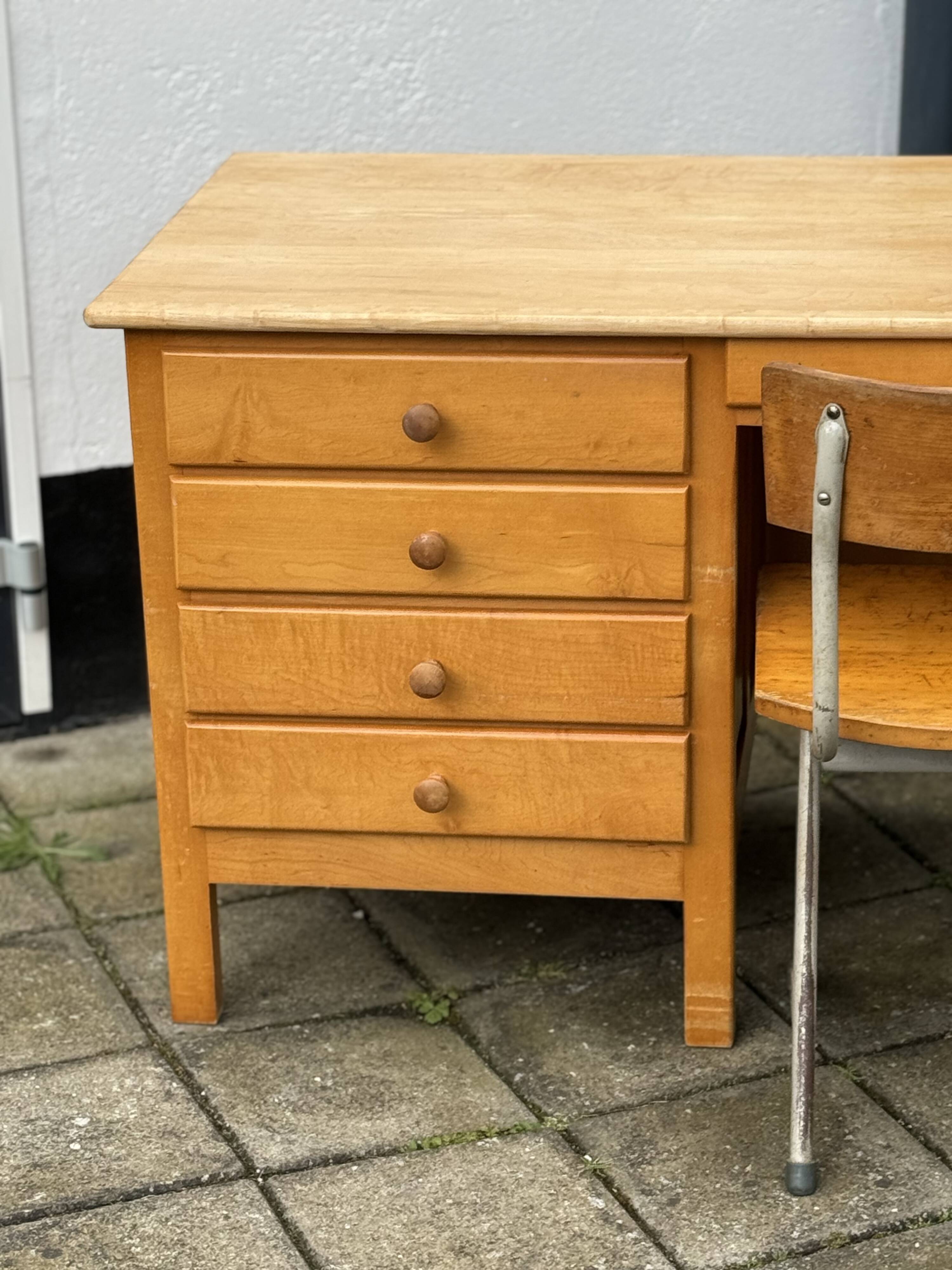 Vintage Pinewood Desk and Chair