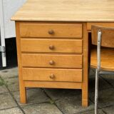 Vintage Pinewood Desk and Chair