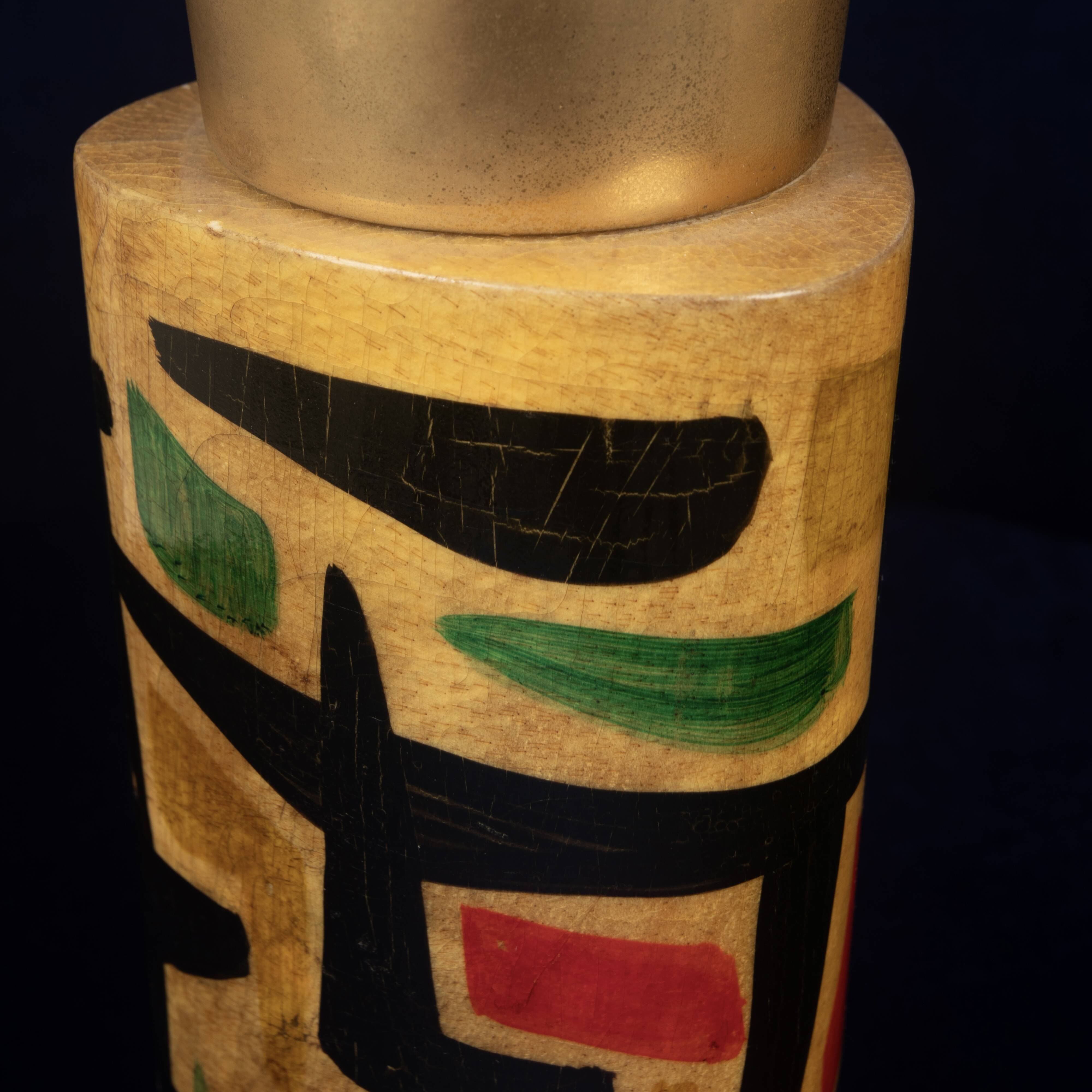 Aldo Tura Mod. 796D Parchment Thermos with Abstract Decoration, 1940