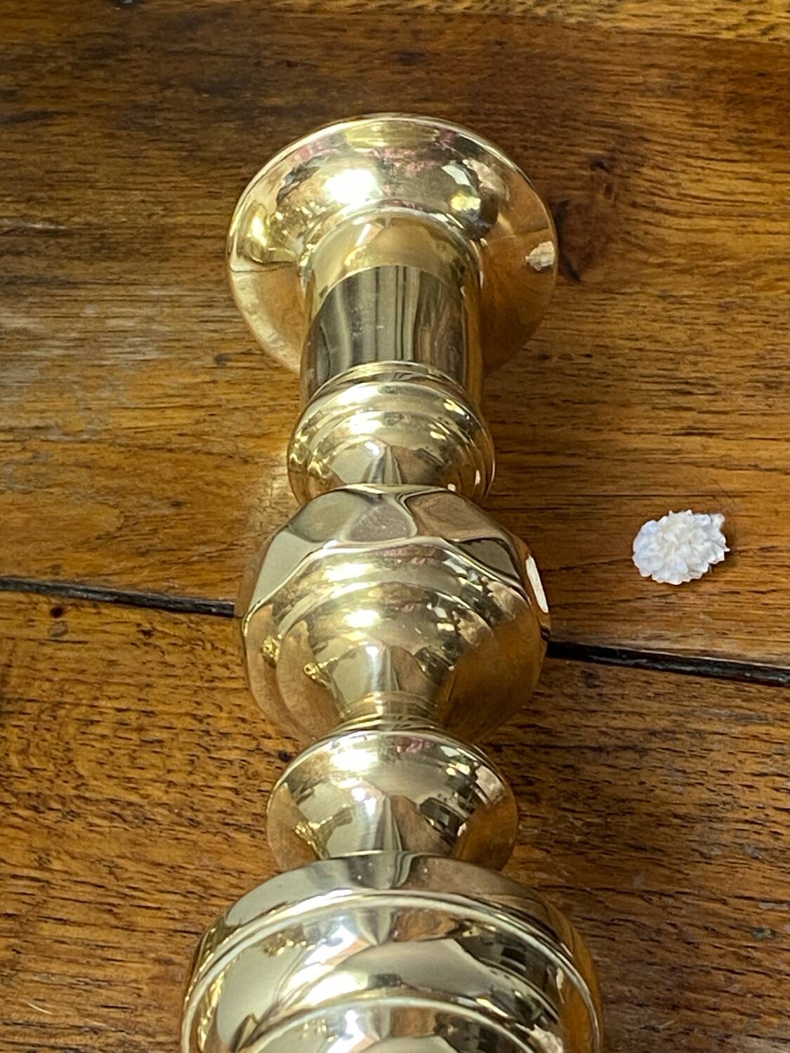 Pair of solid brass candlesticks, Georgian style