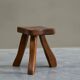 Tripod stool in solid oak, 1950s
