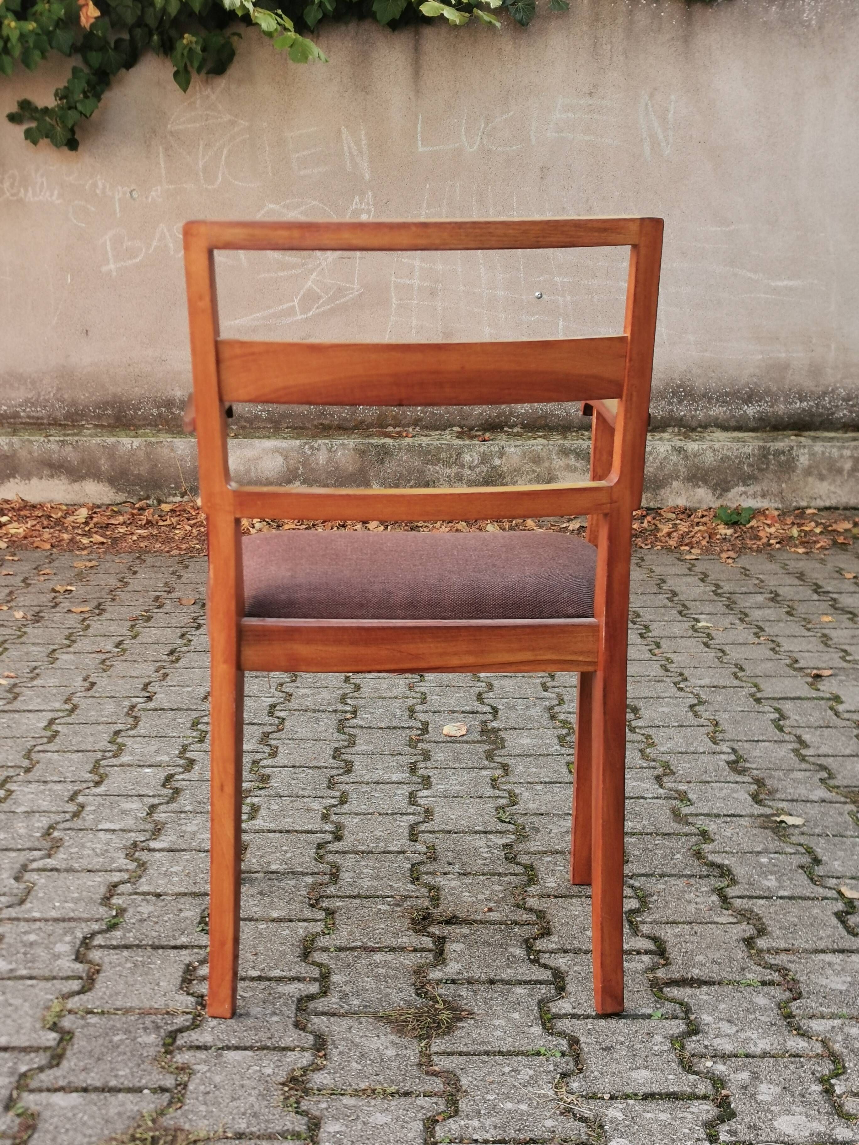 Vintage Scandinavian armchair wood fabric 60's