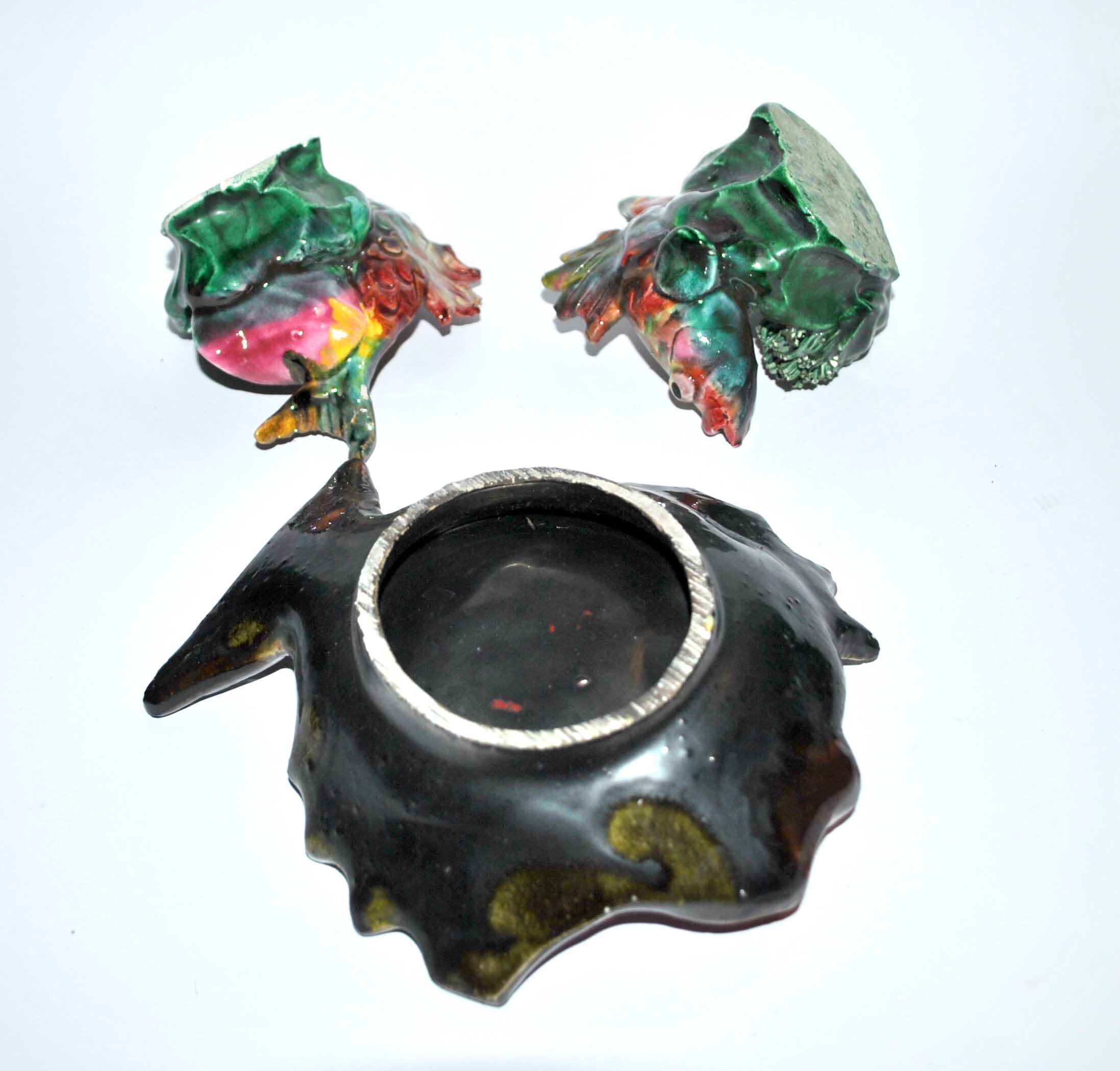 Set of 3 vintage fish bags kitsch vallauris