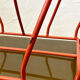Vintage orange metal magazine rack, 1970s