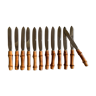 Set of 12 bamboo knives 1960