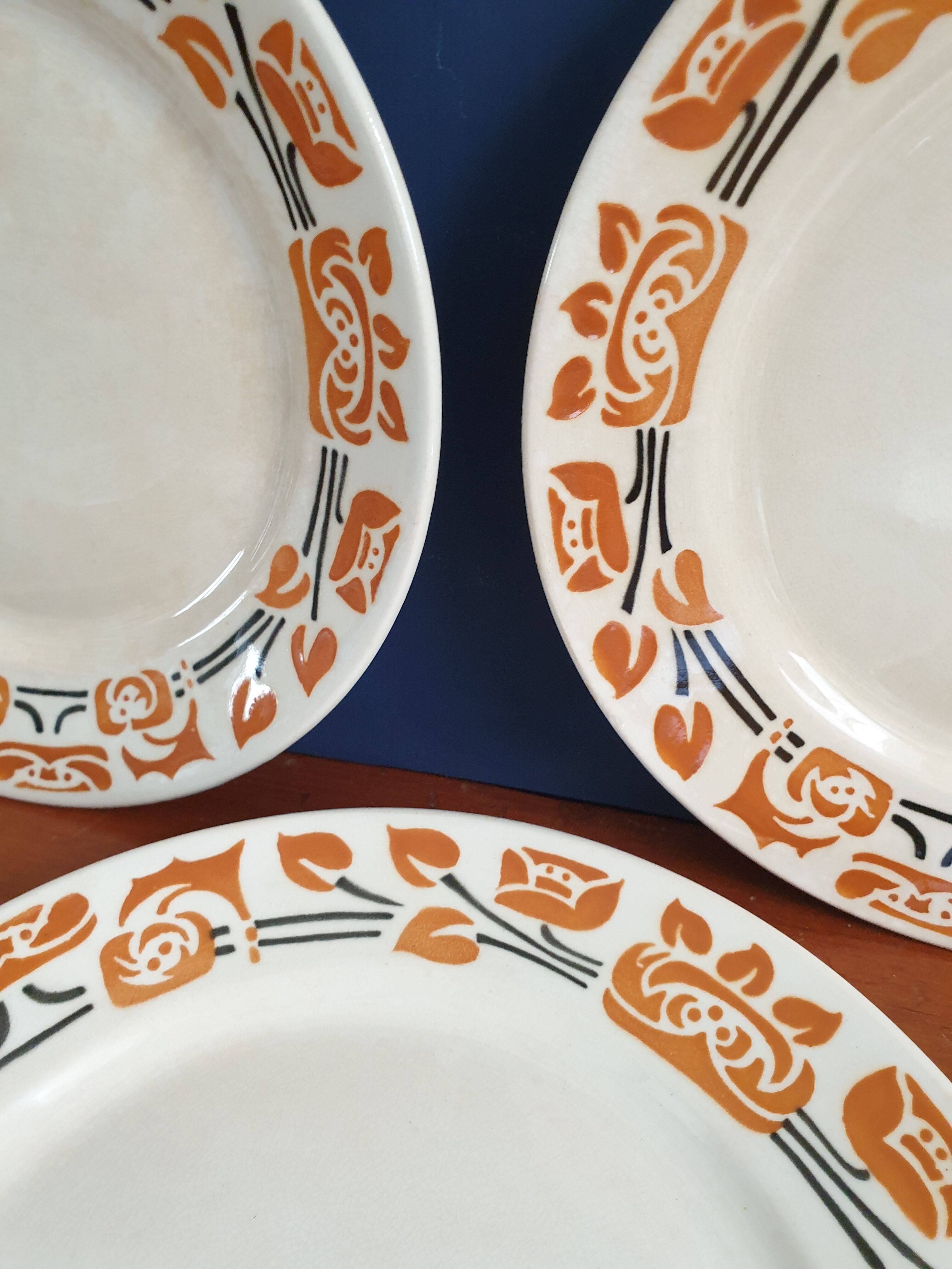 Suite of 9 flat plates Cairo Badonvillers