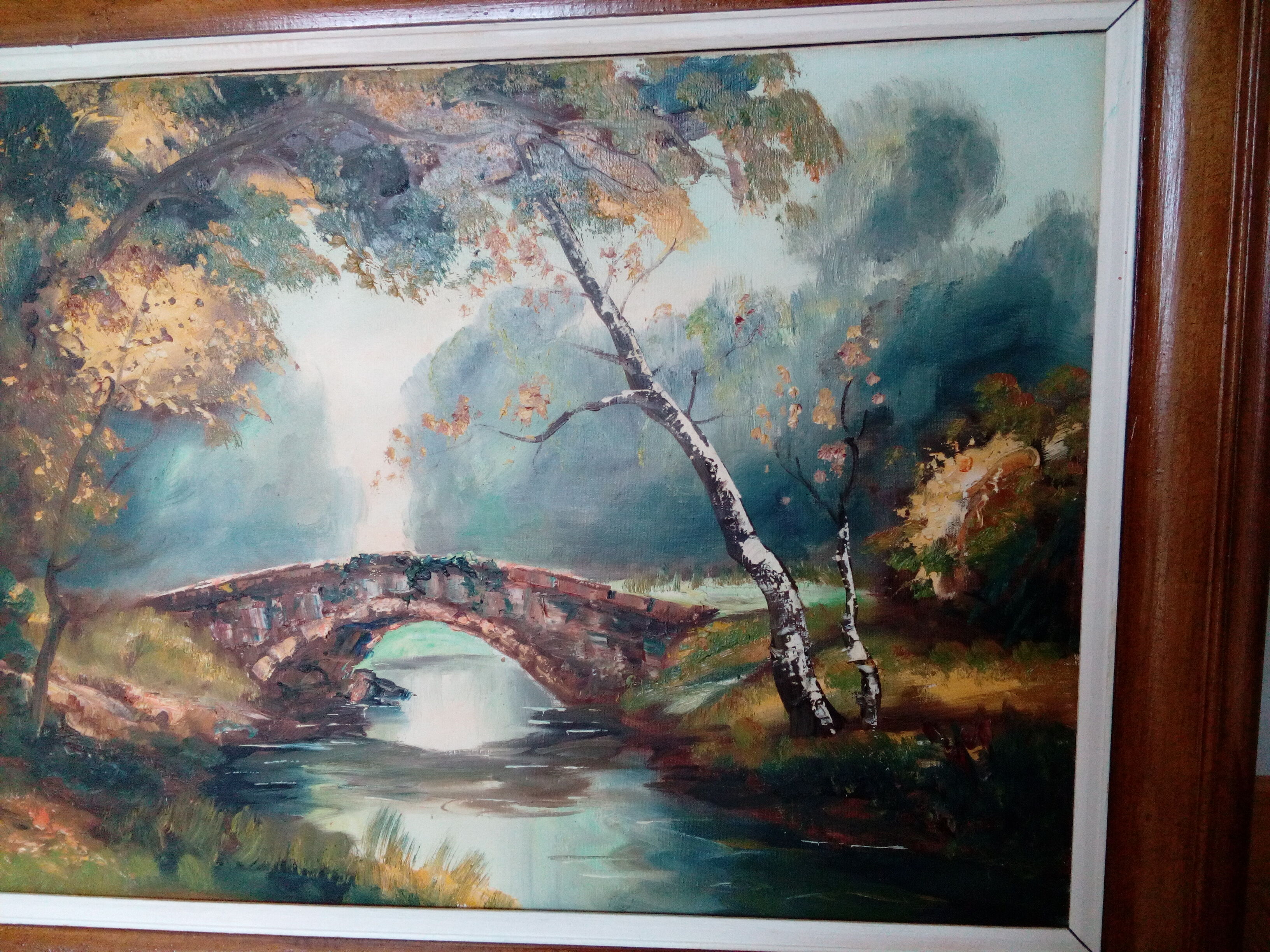 Autumn landscape painting oil on canvas signed H.Michel