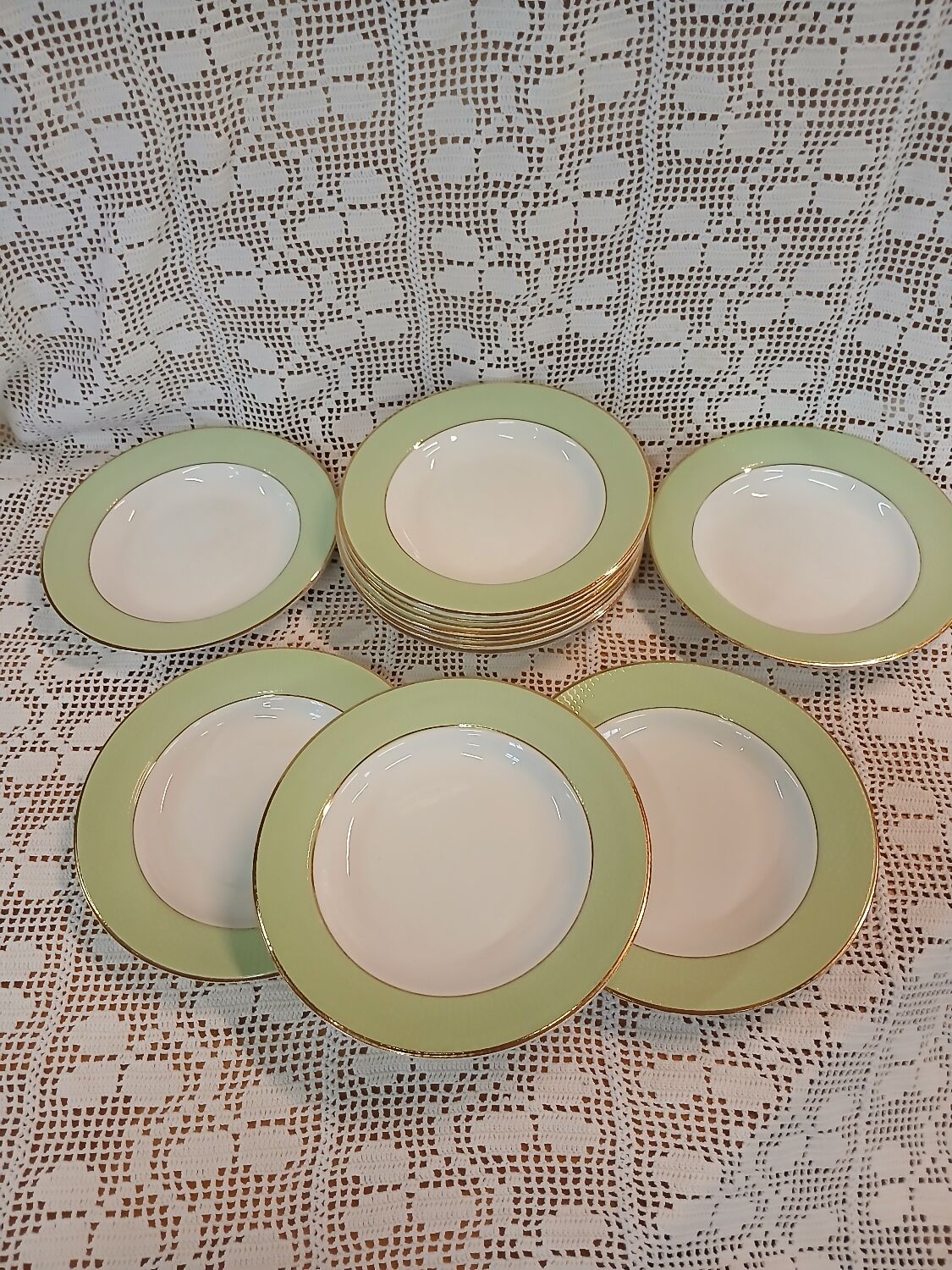 12 antique soup plates from L'Amandinoise