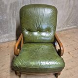 Mid-century lounge armchair, cane sides, 1960s