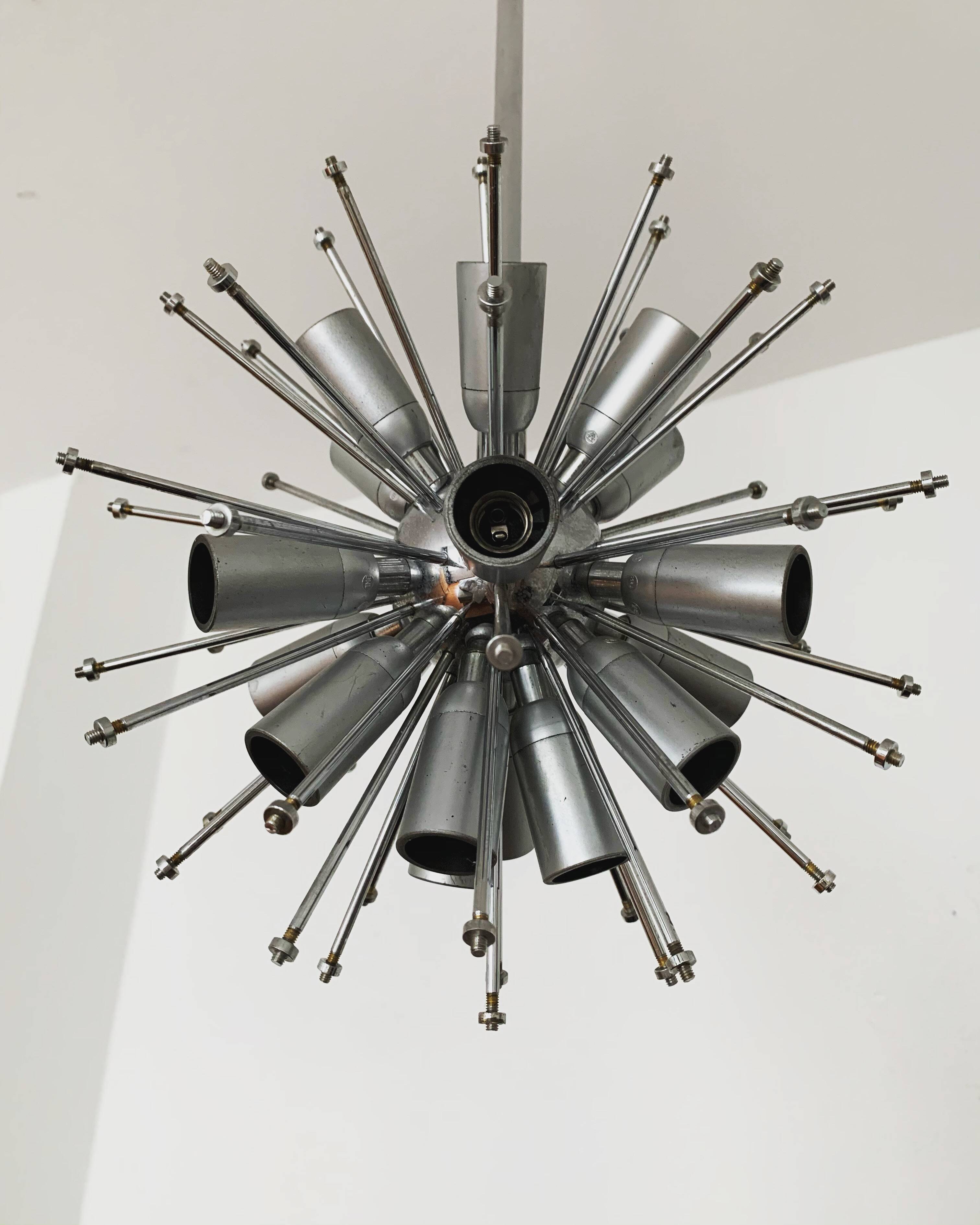 Lustre en verre bullé par Doria
