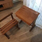 School desk and bench