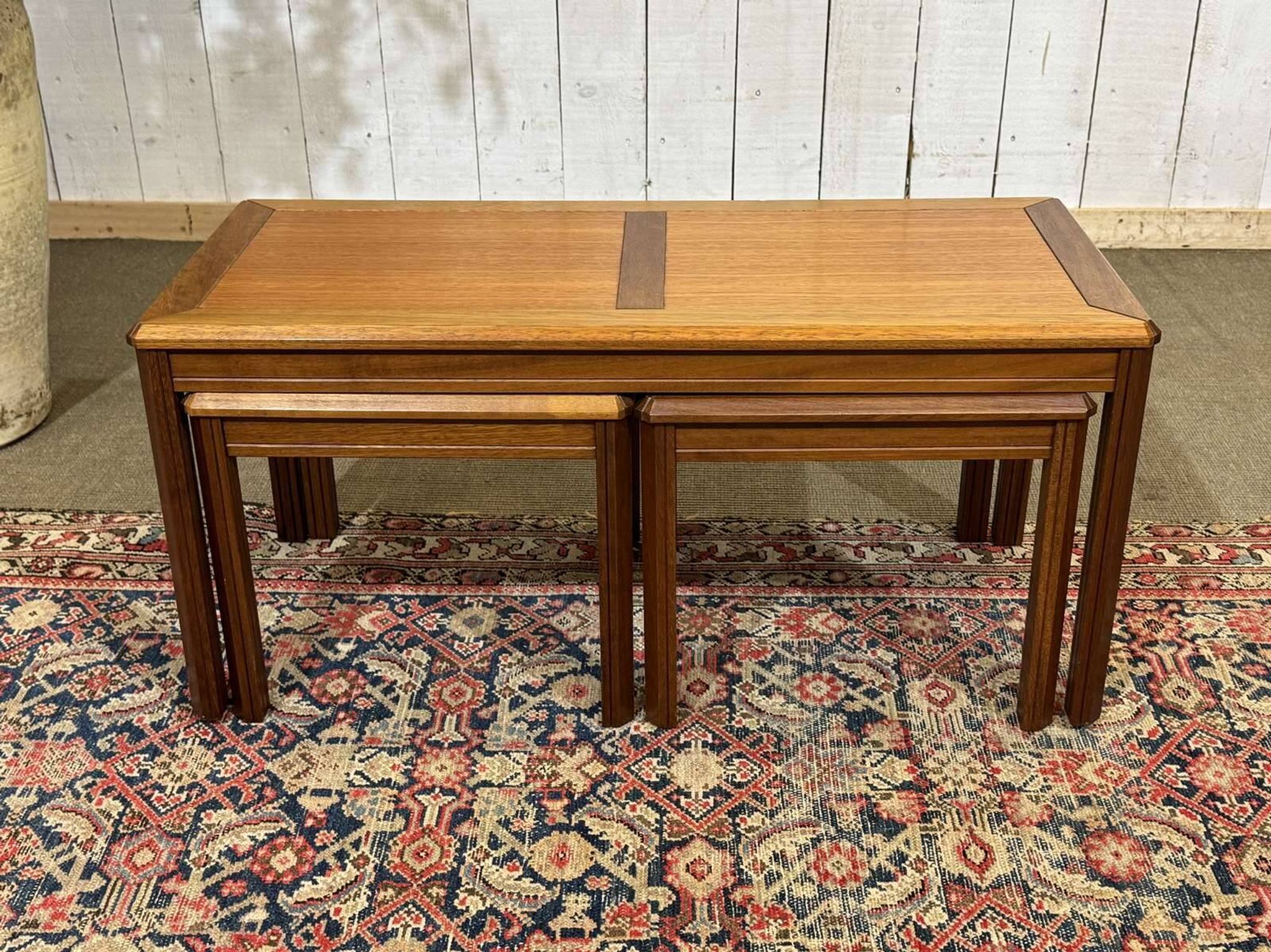 Set of 3 nesting tables in teak from the 1970s.