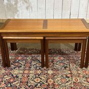 Set of 3 nesting tables in teak from the 1970s.