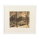 Amsterdam in Wintertime, B/W Etching on Paper, 50 x 45 cm