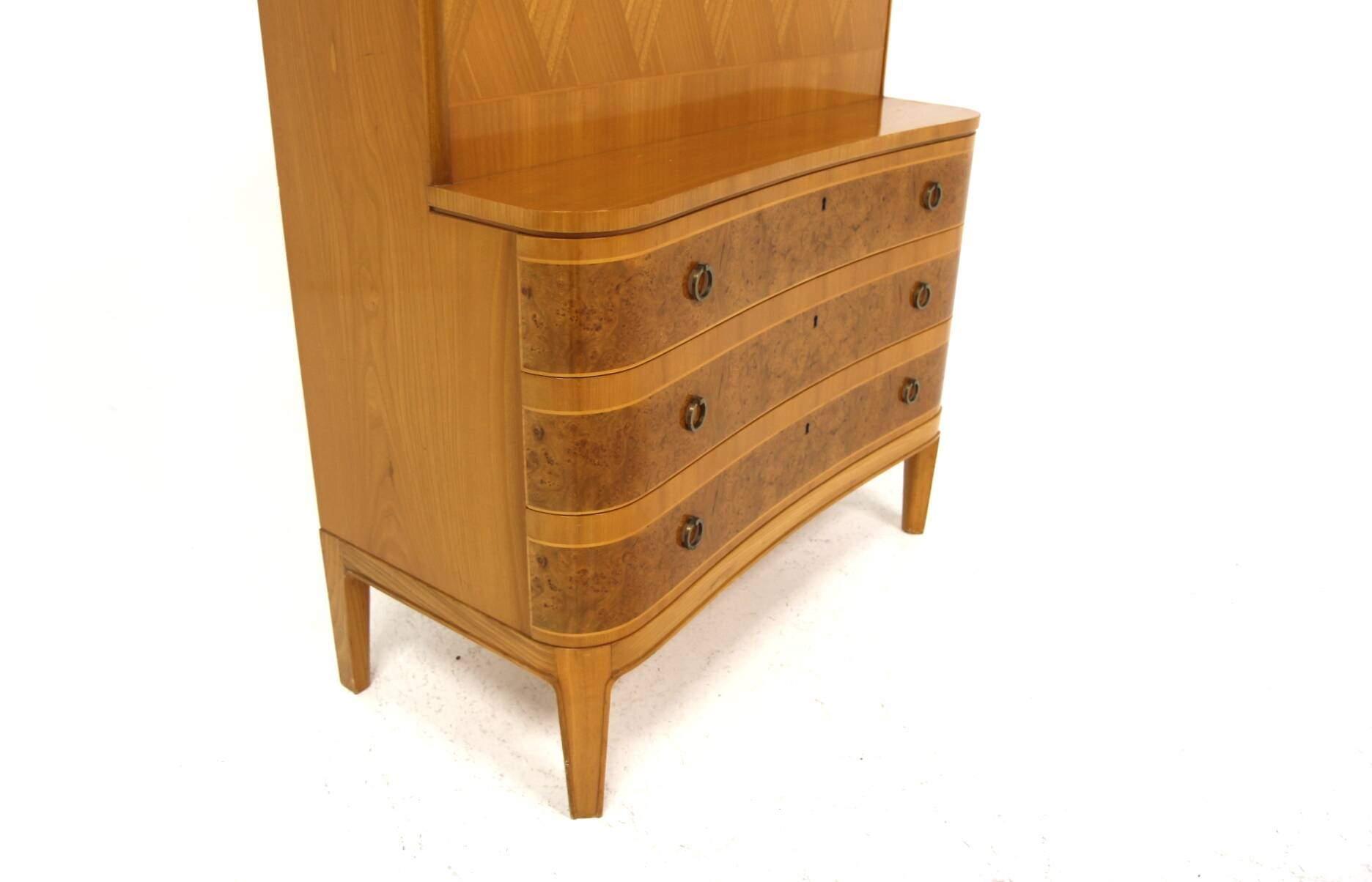 Secrétaire scandinave en orme, Swedish modern, Suède, 1940