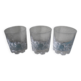 3 Vannes crystal whisky glasses vintage French crystal glasses set