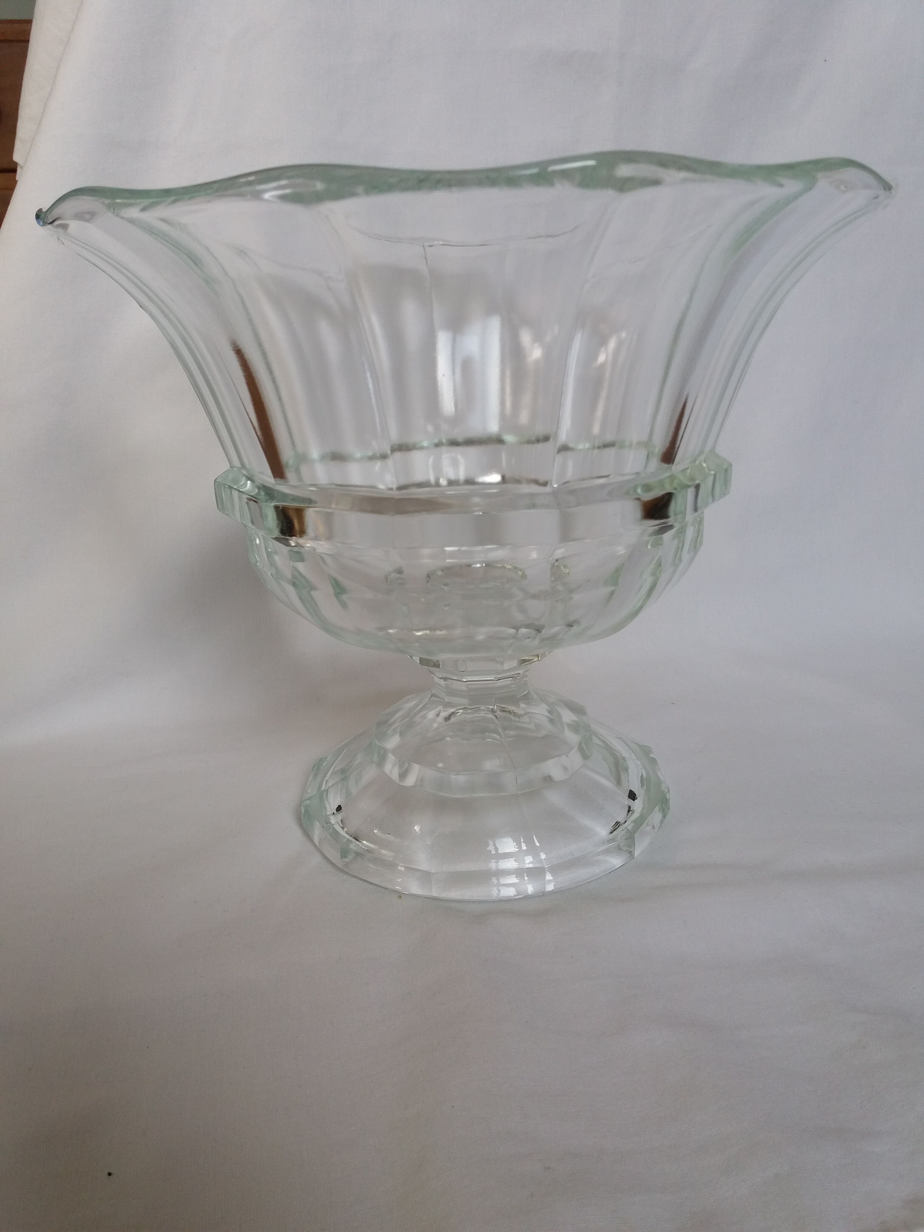 Cup on glass stand 22cm high