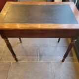 Side table with drawer and leather top
