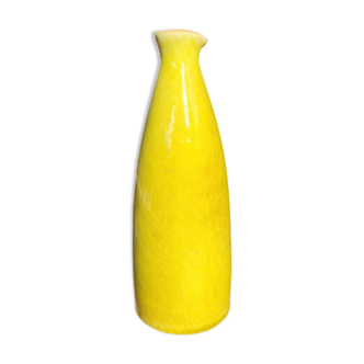 Anise green enamelled terracotta soliflore vase