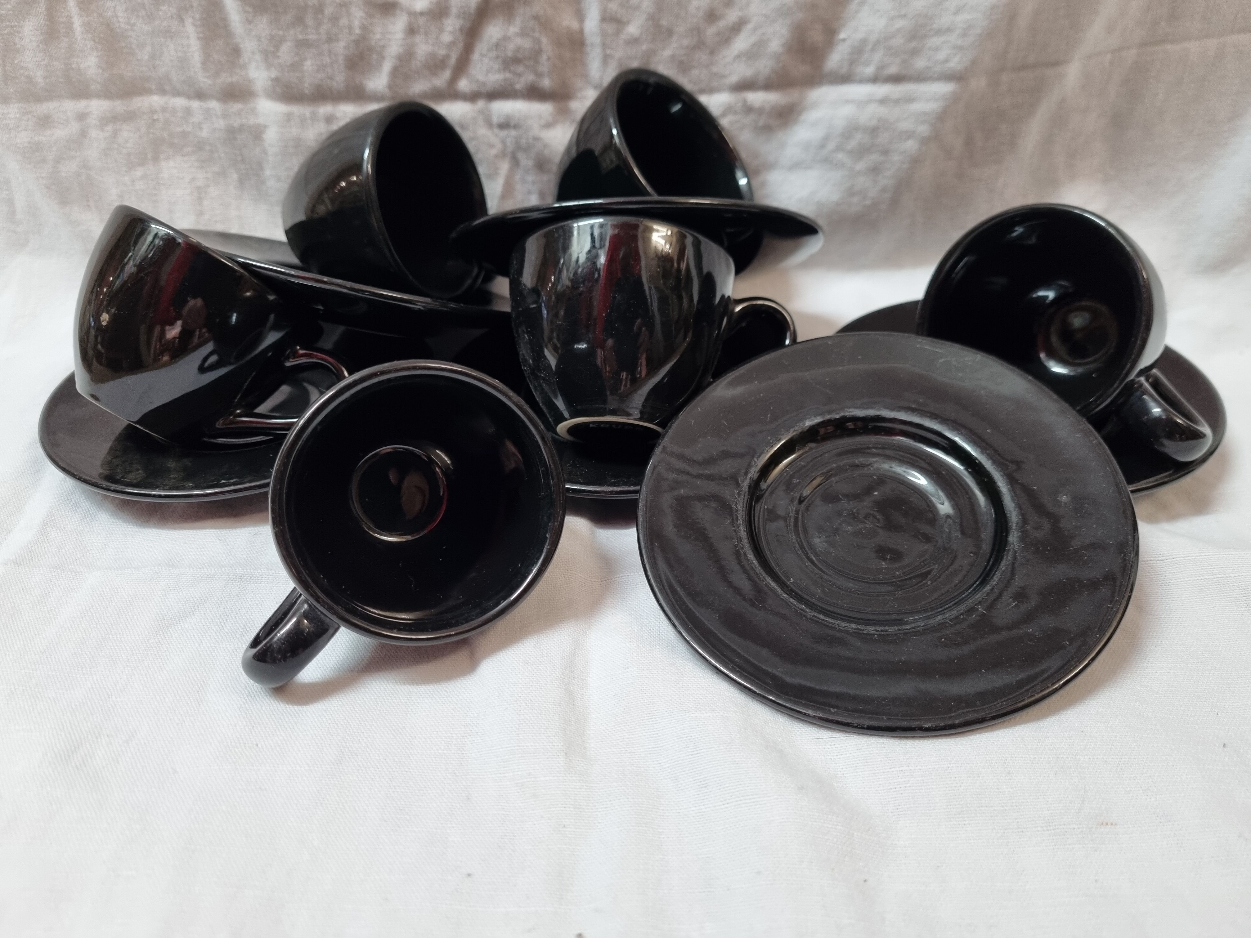 6 black coffee cups Krups, 1980