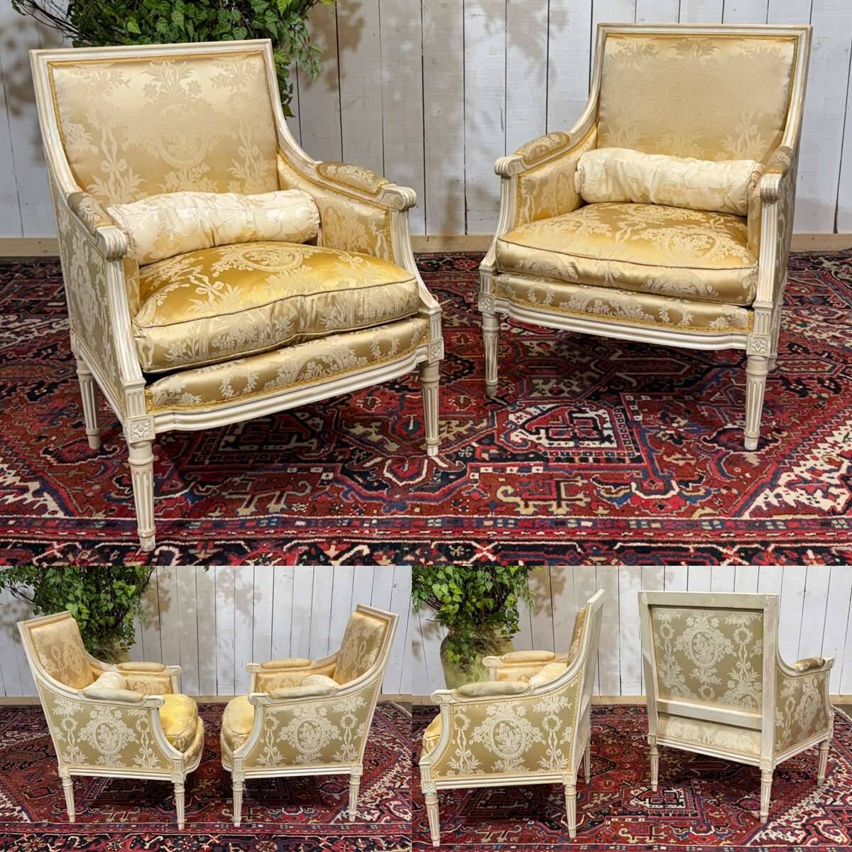 Pair of Louis XVI style armchairs from the 1960s.