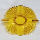 Old Art Deco Dish In Amber Crystal Czechoslovakia