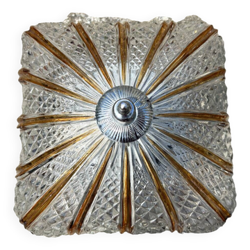 DKN Leuchte "sunburst" ceiling / wall light, RZB, two-tone, vintage, 1950s