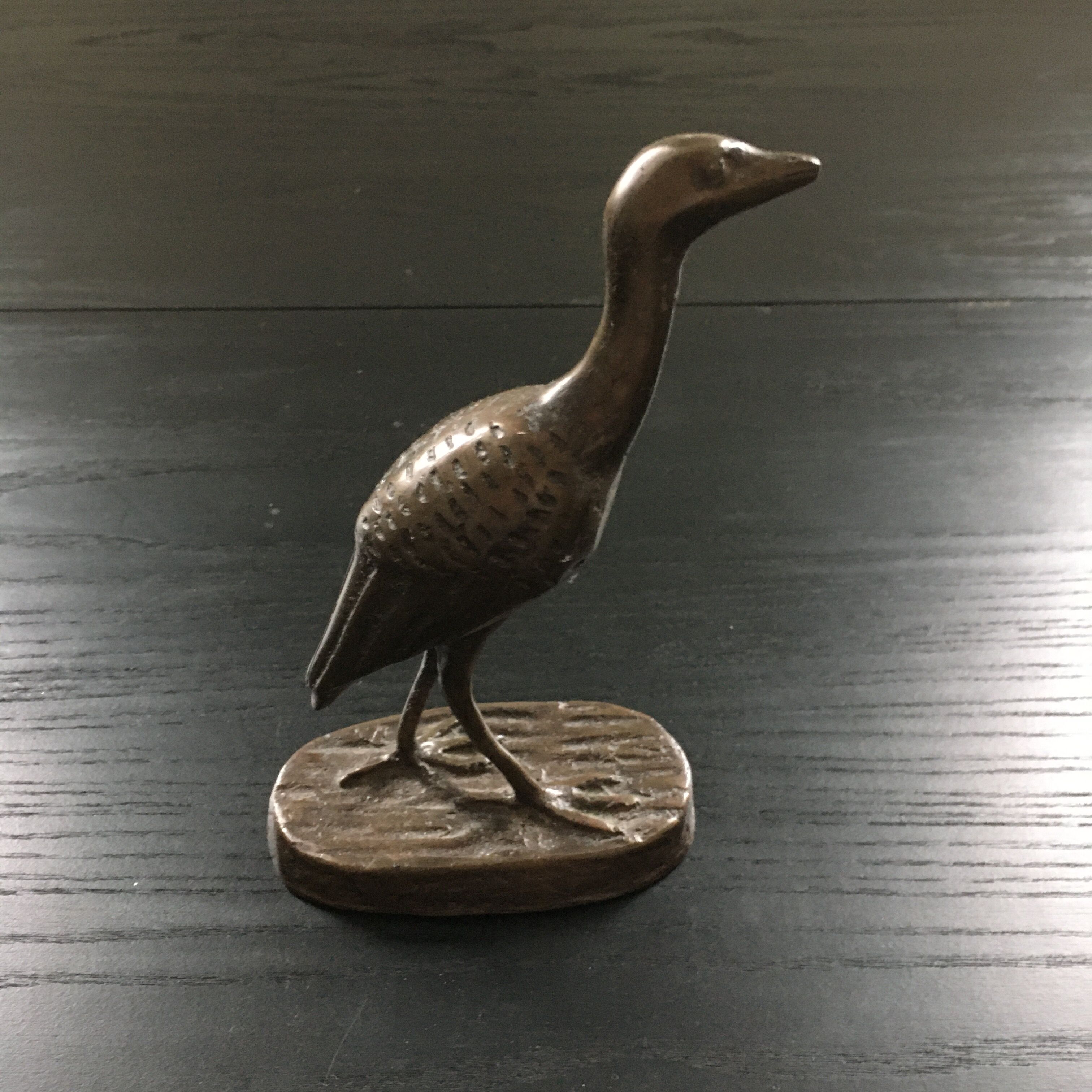 Héron en bronze signé
