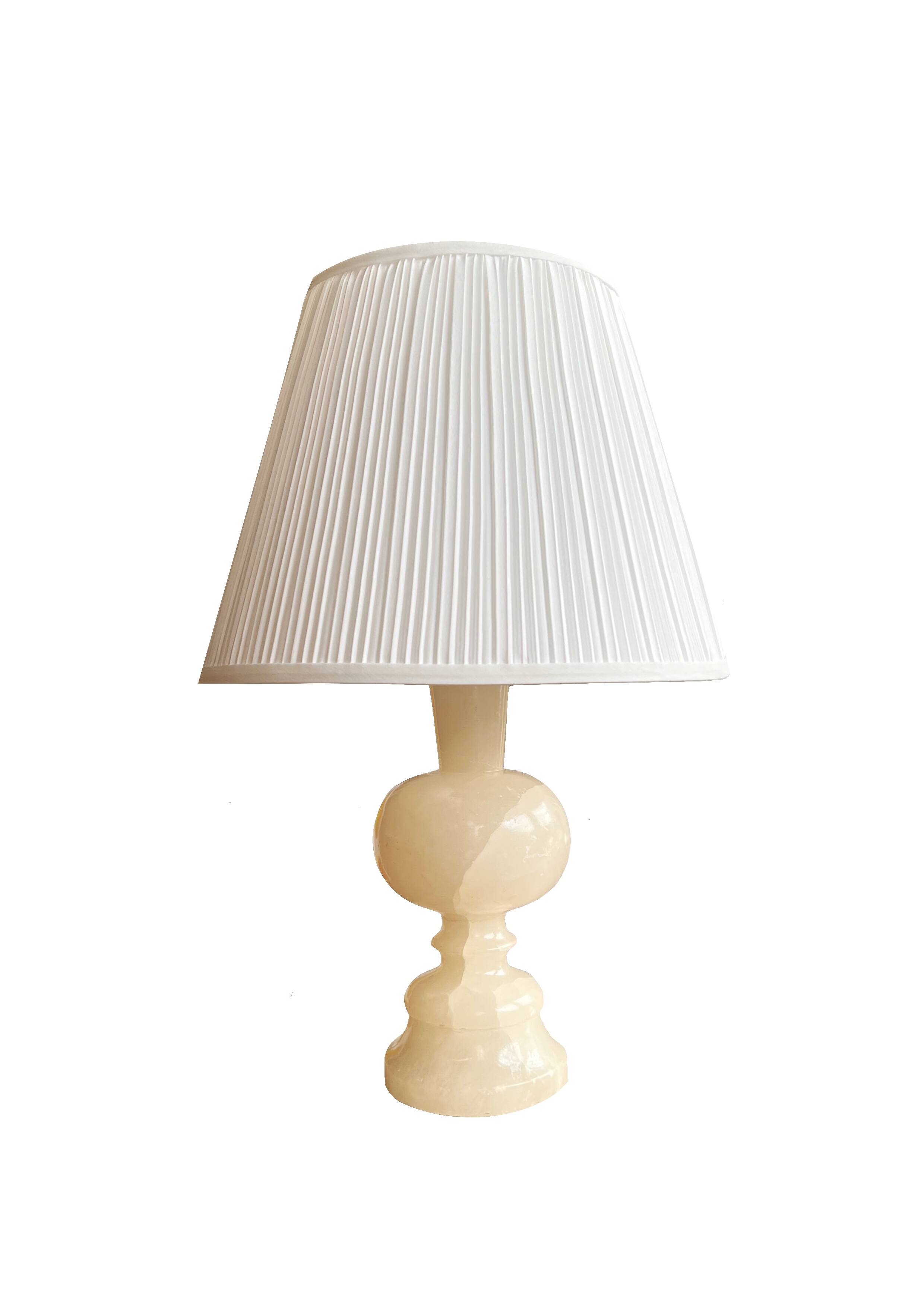 Vintage Alabaster Table Lamp, France, 1950s