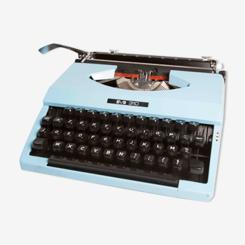 Revised 1970 blue BMB 310 typewriter and new ribbon