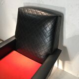 Fauteuil en skai noir