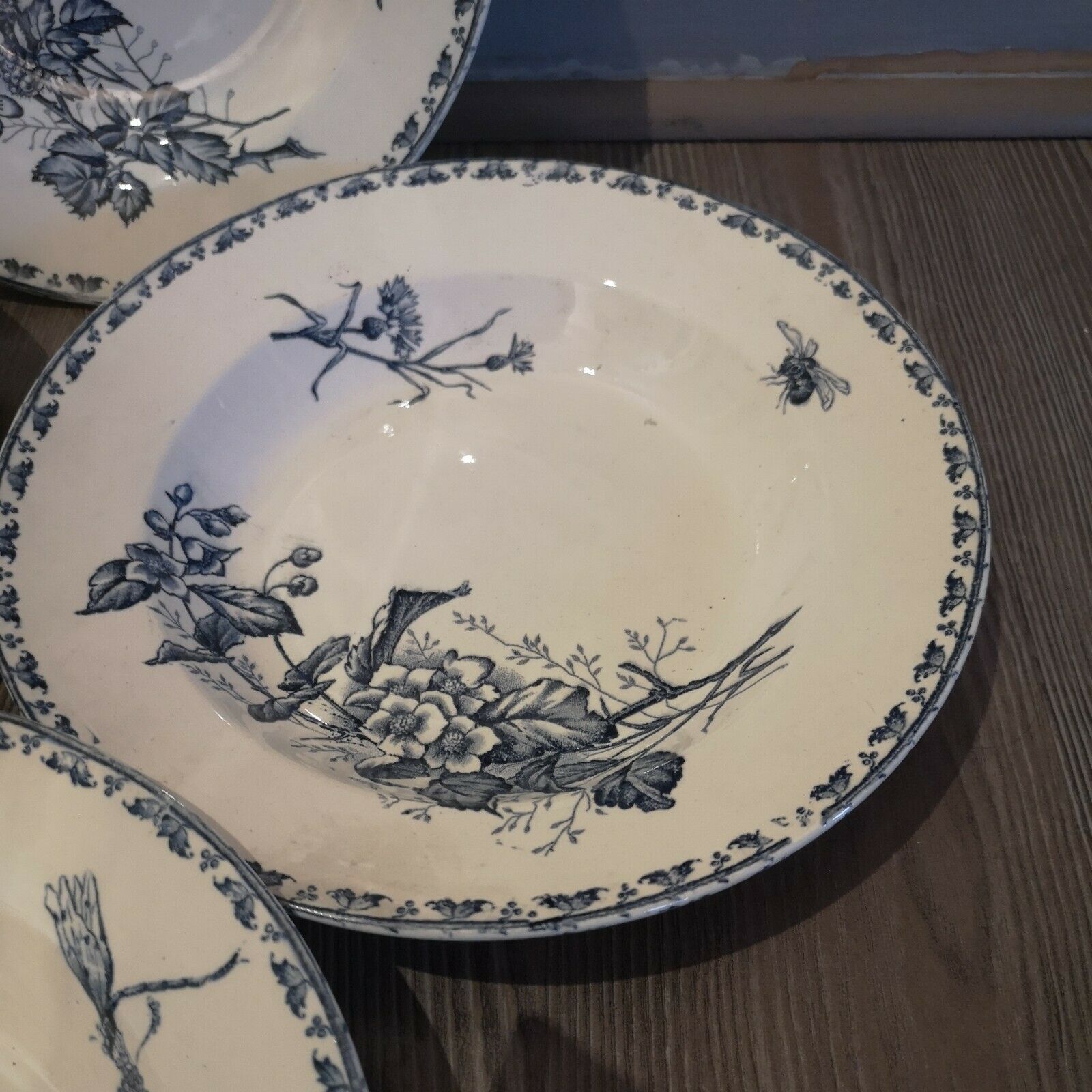 Series 6 hollow plates Sarreguemines model Carmen
