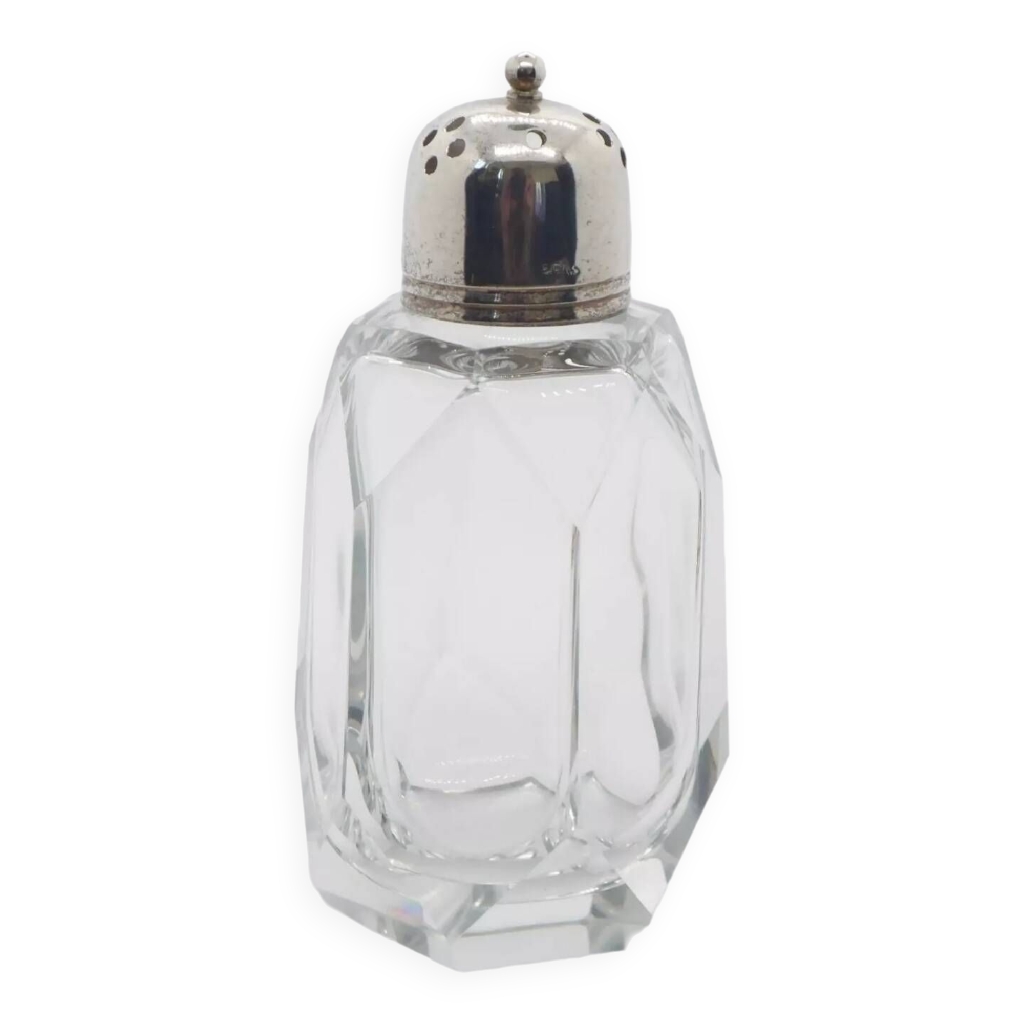Saupoudreuse sucrier en cristal epns