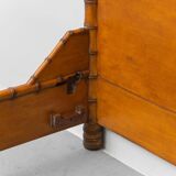 Vintage double bed in bamboo-style wood – Italian design from the 1940s