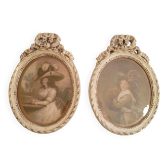 pair of painted wooden frames in Regency decorative style