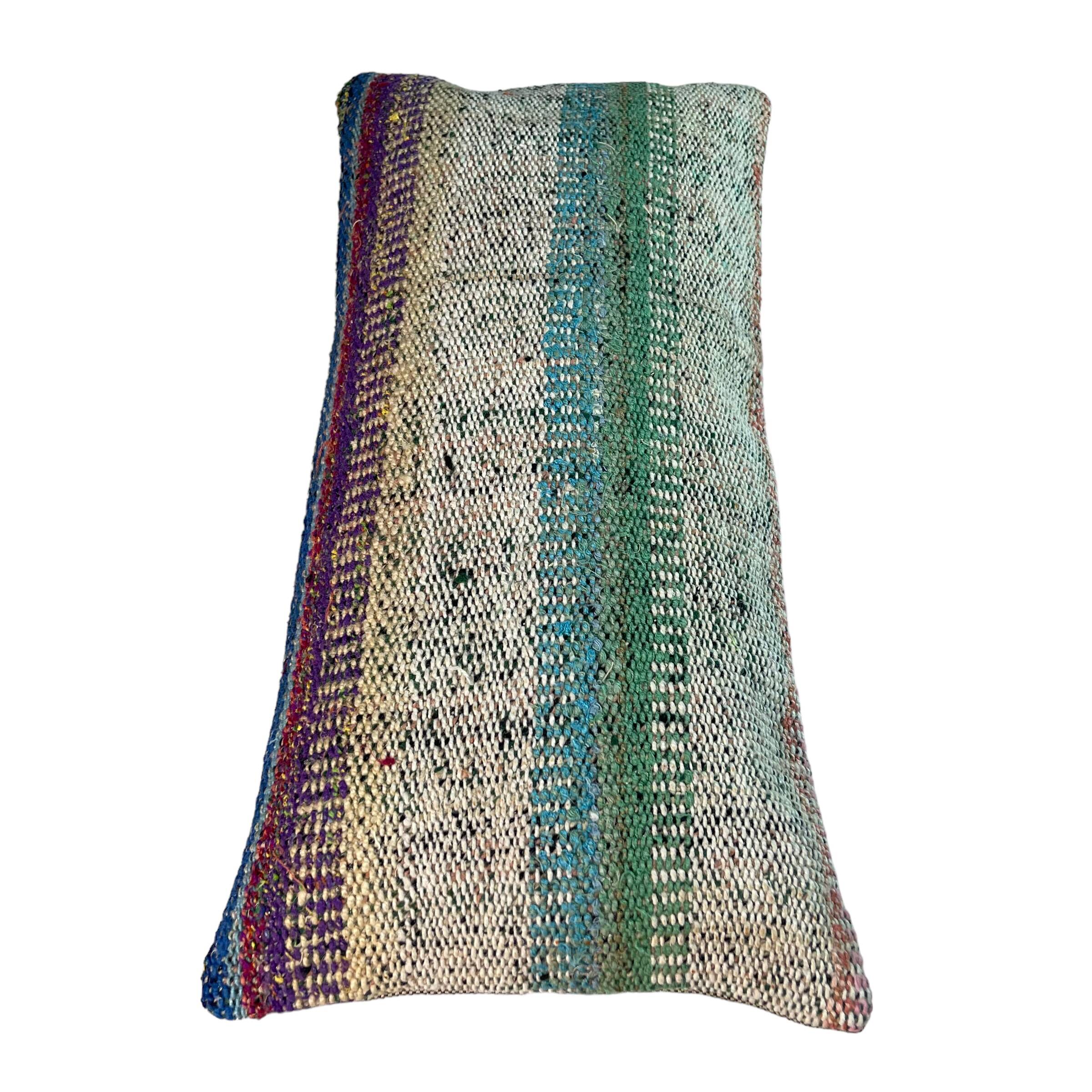 Vintage turkish kilim cushion cover , 30 x 60 cm