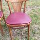 Set of 41 bistro chairs seated red skaï