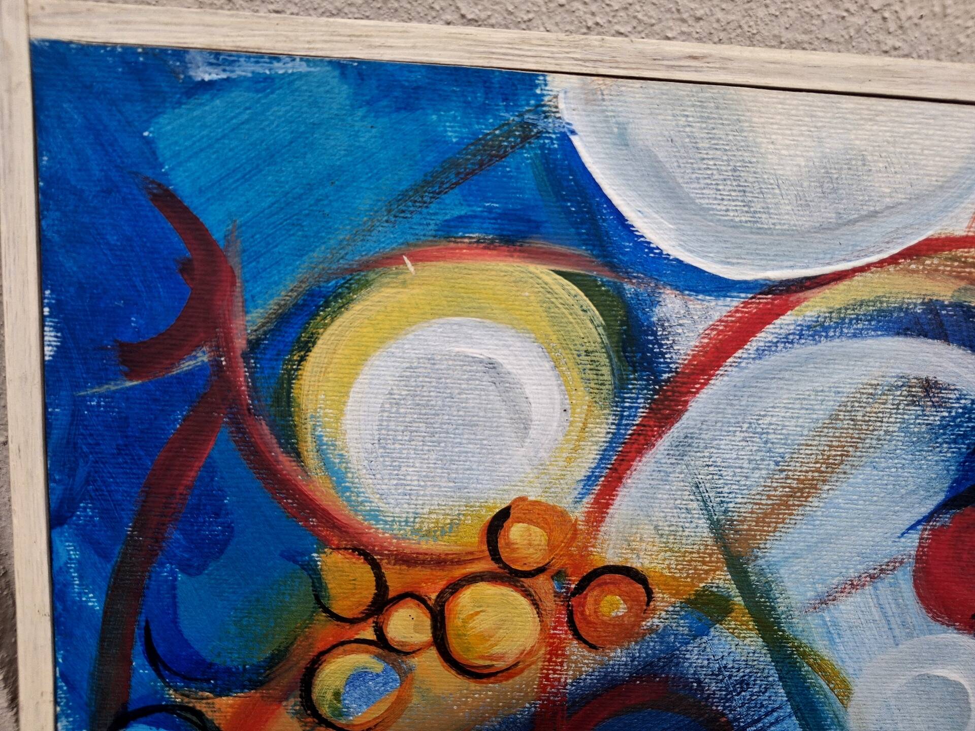 Abstract painting signed by André Meunier, modernist, design.