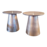 Paire de bougeoirs scandinaves en aluminium