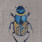 Painting on linen, the beetle