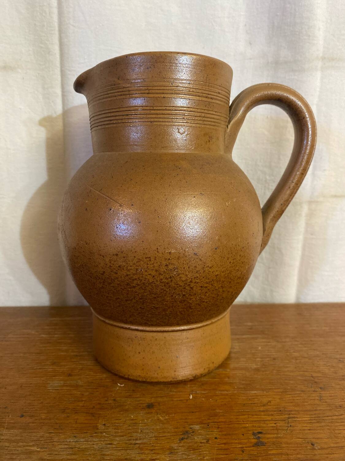 Antique pitcher stoneware from berry brown beige vintage kitchen