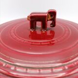 Elephant red ceramic box