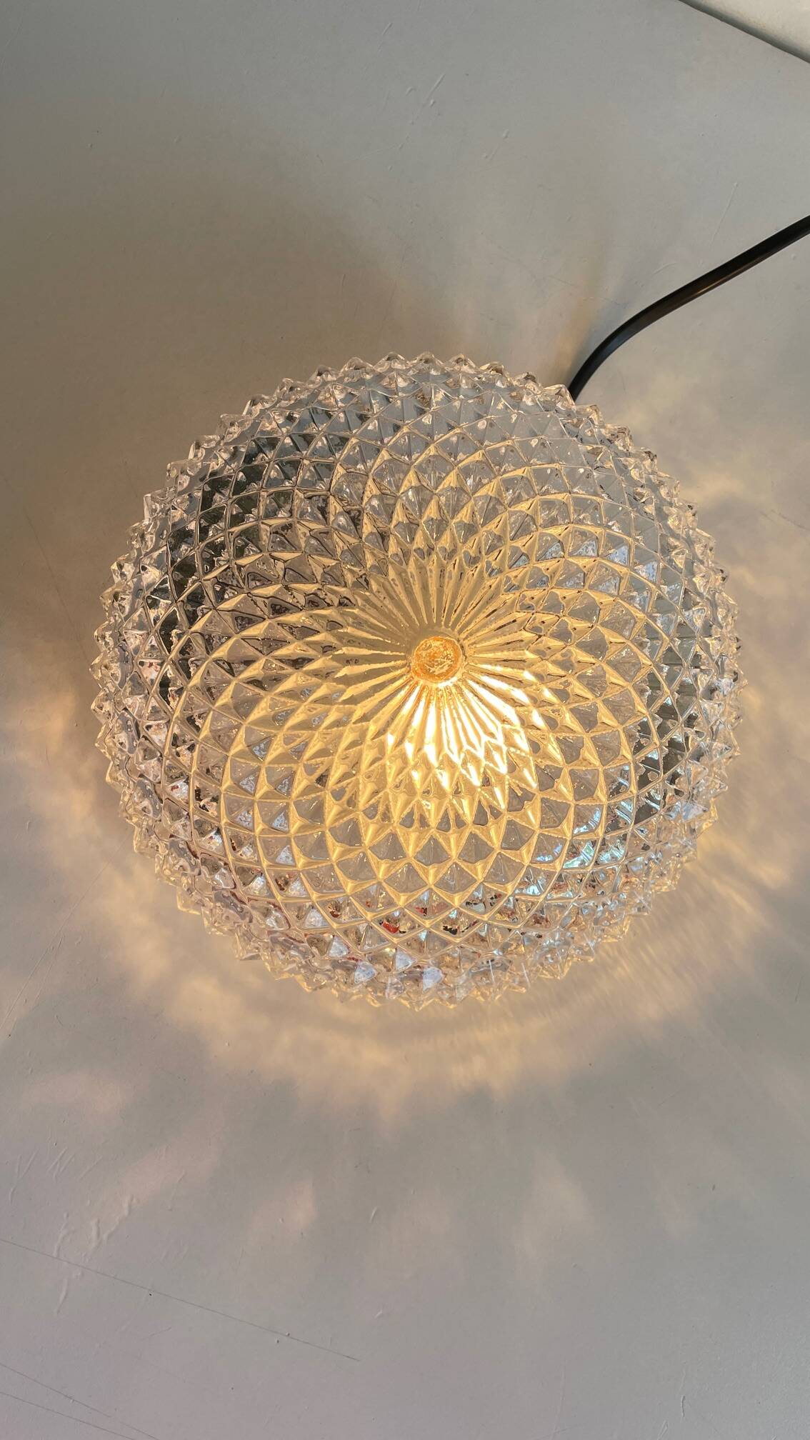 APPLIQUE Semi-Crystal Ceiling Light 1950s