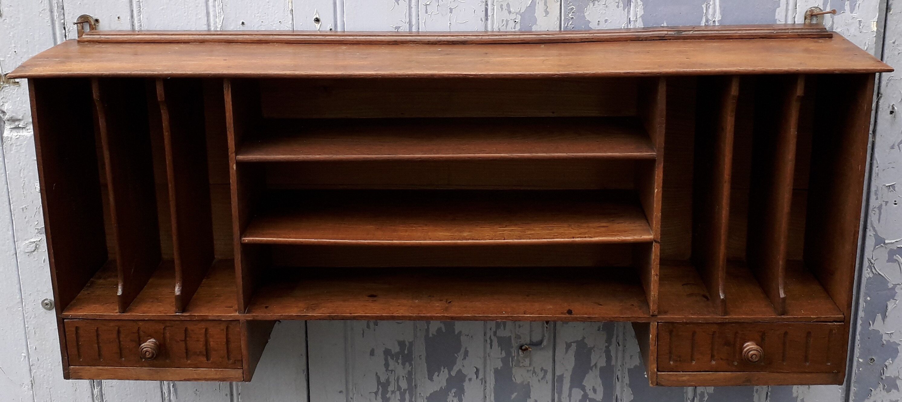 wooden desk top shelf