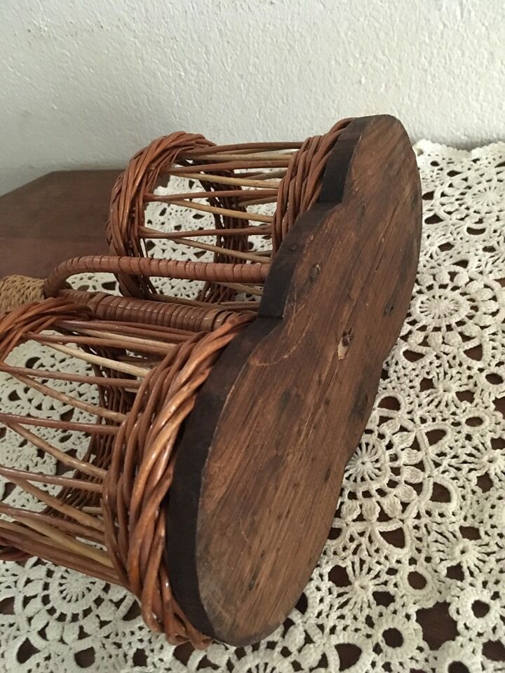 Door - wicker bottle rope and wood