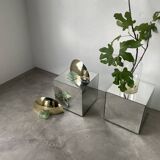 Pair of brass and art deco glass wall lights SCE