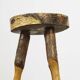 Ancienne table d'appoint en hêtre Wabi Sabi