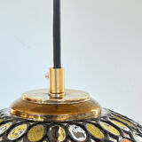 Large vintage Limburg stained-glass style pendant light from the 1970s