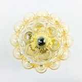 Mid-Century Amber Bubble Glass Ceiling Light by Helena Tynell for Limburg, Germany, 1960s
