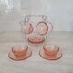 Rosaline cups and saucers by Arcoroc with metal stand